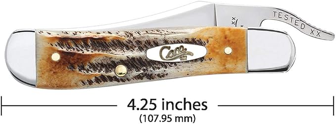 Case WR XX Pocket Knife Burnt 6.5 Bonestag Russlock Item #65303 - (6.51953L SS) - Length Closed: 4 1/4 Inches