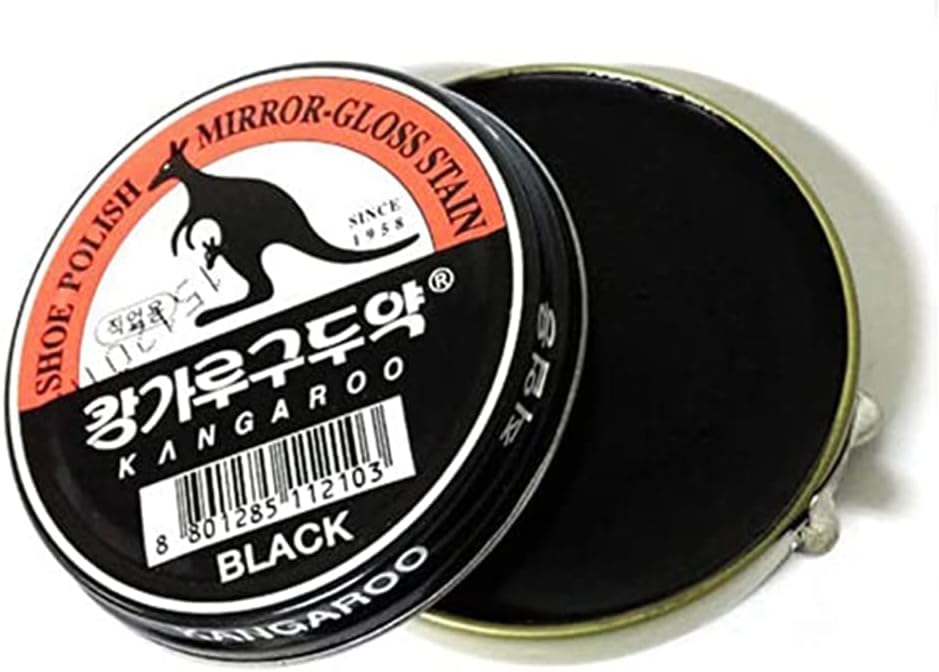 12 pcs of Kangaroo Shoe Boots Polishes Dyes Polishes Mirror-Gloss Stain Shine Wax 40g For Professional, Black Color