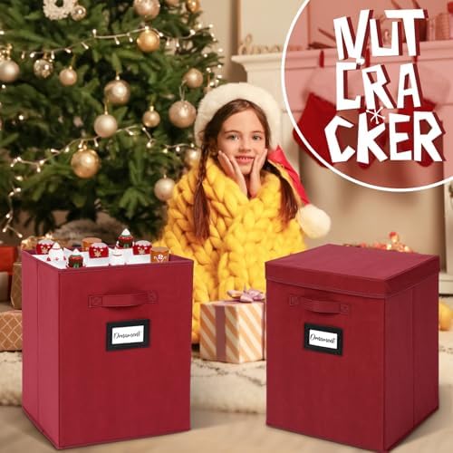 2 Pcs 16 Inch Large Christmas Nutcracker Storage Box, 18ct Organizer