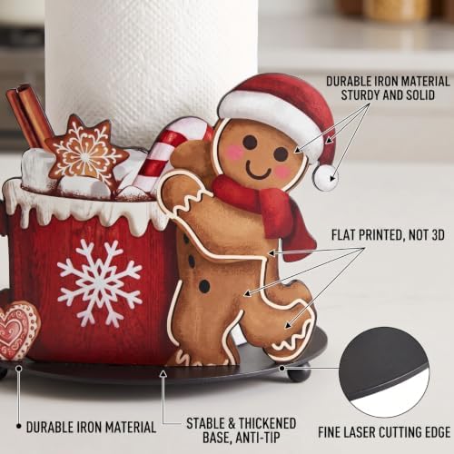 Christmas Paper Towel Holder, Gingerbread Man Kitchen Stand Decor