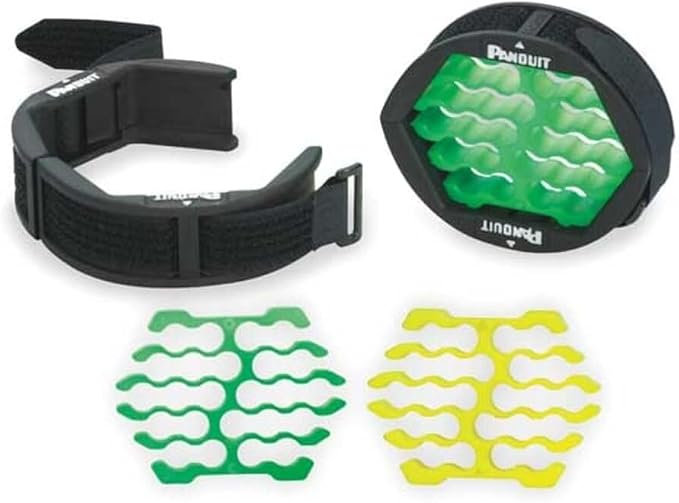 Panduit CBOT24K Tak-Ty Cable Organizing Tool Kit, Manage Up to 24 Cables, Includes Jacket Cover, Hook & Loop Fastener, 2 Organizing Inserts, Compatible with Cat5e, Cat6, Cat6A Cables, Black