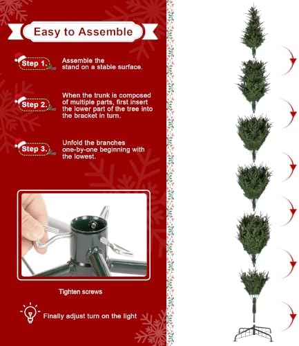 Glitzhome 15ft Prelit Christmas Tree, Hinged Slim Artificial Christmas Tree, Radiant Evergreen Fir with 1500 Warm White/Multi-Color LED Lights, 9 Lighting Functions w/Remote Control, Easy Assembly
