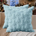 DFXSZ Christmas Tree Pillow Covers 20x20 Set of 2 Christmas Decor Blue