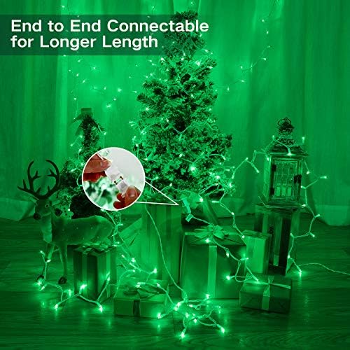 Brizled Green Christmas Lights Incandescent, 69.6ft, 300 Count, Connectable