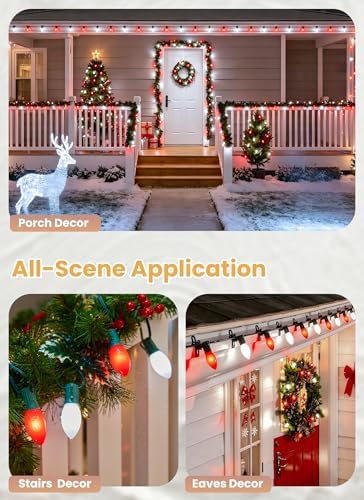 Vintage Christmas Lights Outdoor, 150Ft C9 String Lights with 75 LED Bulbs
