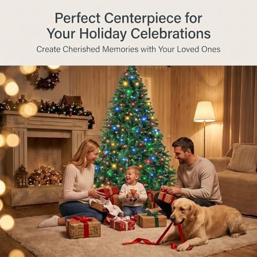 5FT PreLit Spruce Artificial Christmas Tree with Colorful LED Lights & Base
