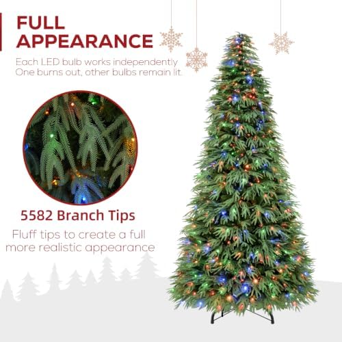 Hykolity 7.5 ft Prelit Premium Christmas Tree with 550 Multicolor LEDs