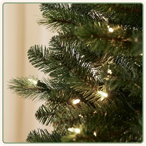 Treetopia Deluxe Heritage Fir - Artificial Indoor Christmas Tree, Prelit with LED Clear Lights, Hinged Branches, Holiday Décor, 7ft