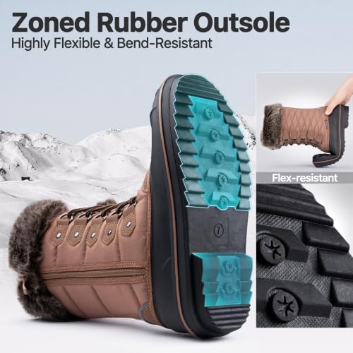 FREE SOLDIER Women's Winter Snow Boots Waterproof Shell