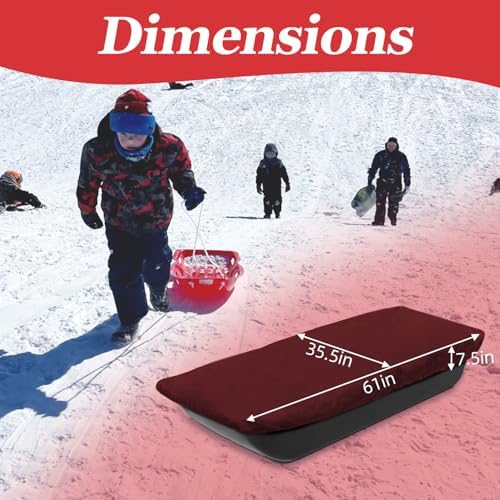 Snow Sled Travel Cover - Waterproof 600D Oxford Fabric, Adjustable Elastic Bands, Reinforced Stitching, Protects from Snow, Water & Dirt, Ideal for Ice Fishing Sled Shelters & Hunting, Red