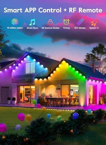 Christmas Lights Outdoor, 150 LED RGB C9 String Lights, Smart APP & Remote