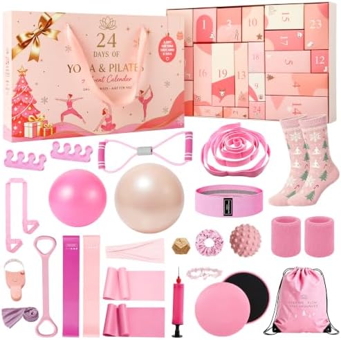 2026 Christmas Advent Calendar for Women, 24 Day Yoga Pilates Gift Set