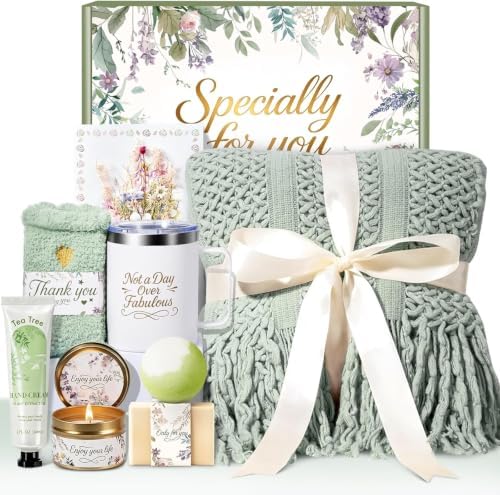Birthday Gifts for Women, Christmas Self Care Gift Basket for Women, Thinking of You & Get Well Soon Gifts, Relaxing Spa Care Package for Mom, Sister, Best Friend, Her