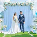 10x10 Baby Blue Backdrop Curtain for Baby Shower Parties Wrinkle Free Light Blue Curtains Backdrop Drapes Fabric Decoration for Birthday Party Photography 5ft x 10ft,2 Panels