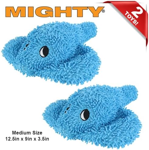 MIGHTY® 2 Pack Microfiber Medium Stingray Dog Toys | Ultra Durable Plush Toy with Multiple Layers & Reinforced Seams , Washable and Floats , Mighty® Construction