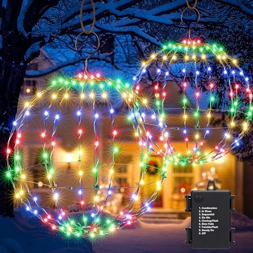 Flacchi Set of 2 Sizes Battery Operated Christmas Ball Lights Multicolor