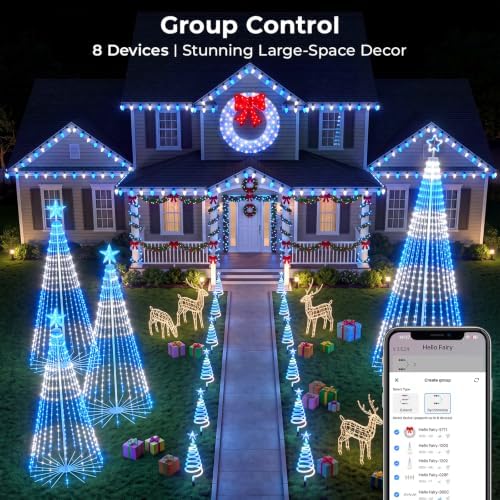 Avatar Controls 9FT Smart LED Outdoor Christmas Tree, RGB Cone Tree Lights