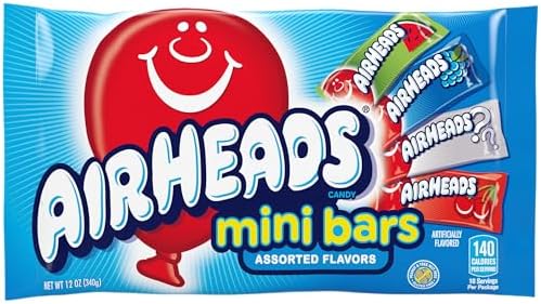Airheads Mini Candy Bars, Taffy Variety Pack, 12 oz Bag