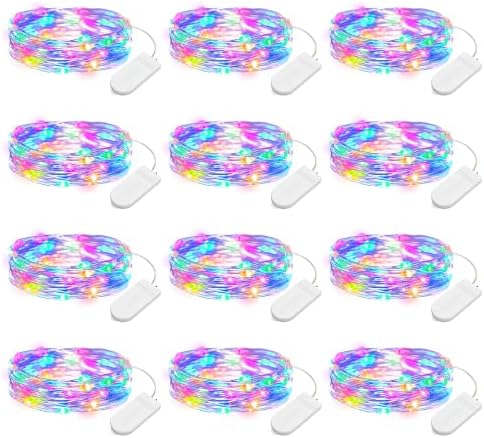 Brightown 12 Pack Multicolor Fairy Lights for Holiday Decor