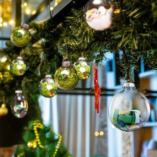 Wettarn 50 Pcs 4" 3.15" 2.36" Clear Plastic Disc Ornaments