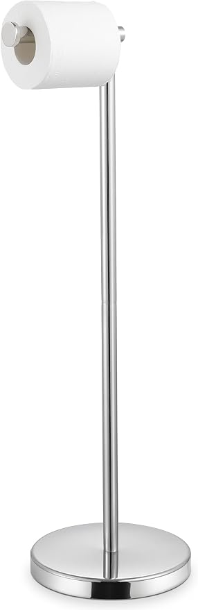 KES Toilet Paper Holder Free Standing 26" H (Taller Version), Toilet Paper Holder Stand with Weighted Base for Bathroom, Rustproof 18/8 Stainless Steel Polished Finish, BPH283S66