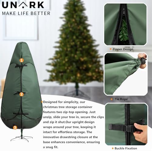 Upright Christmas Tree Storage Bag - 9 ft Green, Fits 8-10 ft Trees