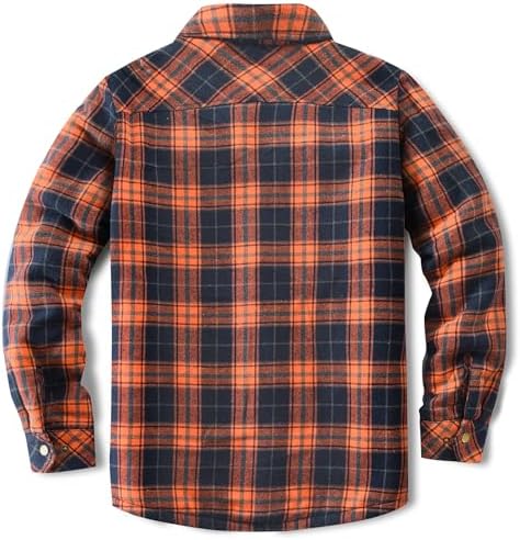Men's Sherpa Cotton Flannel Shirt Jacket Plaid Button Coat Pocket