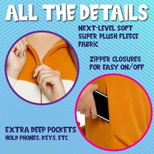 Funziez! Slim Fit Adult Onesie - Animal Costume - Plush Unisex Halloween One Piece Cosplay Suit for Women and Men