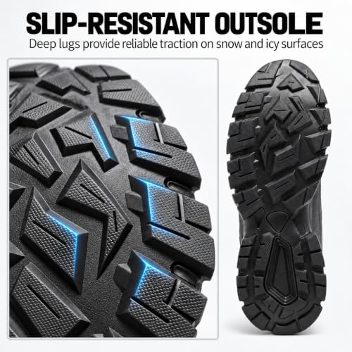 SHULOOK Men's Waterproof Winter Snow Boots: Insulated Warm Lined