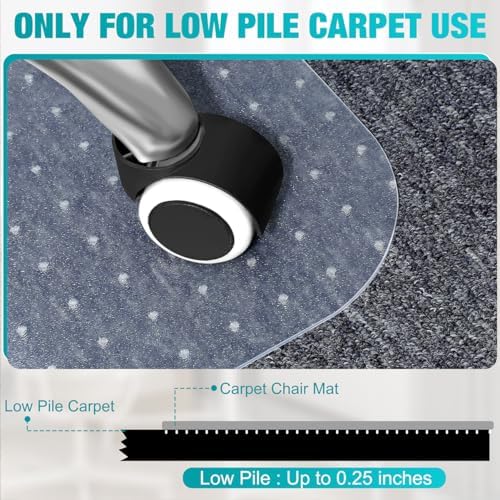 BesWin Office Chair Mat for Carpets, 2 Pack, Clear,Heavy Duty, 48" x 30"