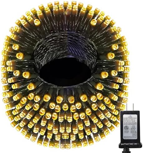 393 FT Christmas Lights 1000 LED Xmas Lights Outdoor Christams String Lights Waterproof 8 Modes & Timer, Fairy Lights Plug in for Weeding, Patio, Party, Holiday,Christmas Decor(Warm White)