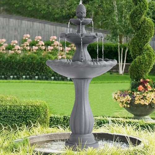 47.4"H Italian Outdoor Garden Water Fountain, Fountain and Waterfall