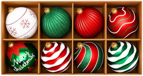 SHareconn 6 Inch/150mm Large Christmas Ball Ornaments for Xmas Tree, 8Pcs