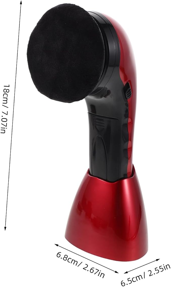 Electric Shoe Polisher Brush Kit Dual Power Replacement Heads | Fiber Sponge Plastic Build, Automatic Polishing and Deep Cleansing, for Office Travel Use, Includes Replacement Brush Heads