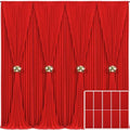 10 Panels Red Backdrop Curtain for Parties Wedding Wrinkle Free Red Photo Curtains Backdrop Drapes Fabric Decoration for Christmas Birthday Party Baby Shower 50ft(W) x 10ft(H)