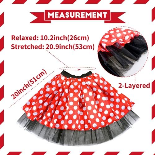Humairc Mouse Costume, Mouse Tutu Skirt Headband with Mouse Ears Suspenders Gloves Nose Bow Tie for Women Men, Halloween Theme Party Cosplay Carnival Outfit