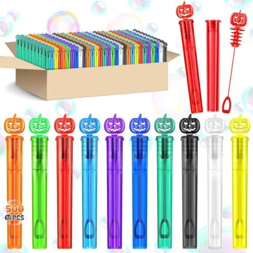 500PCS Halloween Party Favor, Bubble Wands for Kids, Trick or Treat Toys