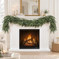 Christmas Garland 6FT Decorations Real Touch Cedar Cypress Pine Greenery Artificial Green Christmas Garland for Mantle, Fireplace, Table, Stairs, Door, Porch, Indoor Outdoor Decorations