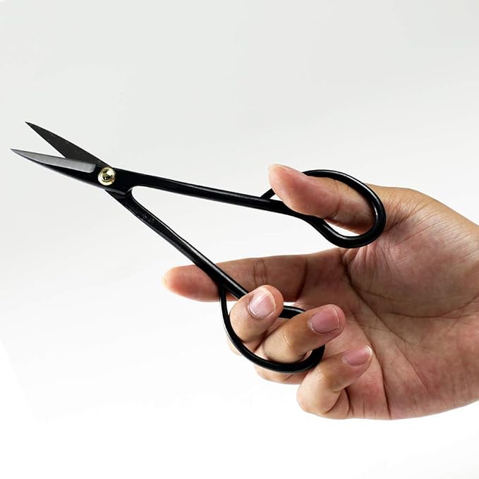 Wazakura Satsuki Bonsai Scissors, Made in Japan 7 inch (180 mm), Japanese Bonsai Garden Tools, Hasami Pruning Shears - Satsuki Style, Black