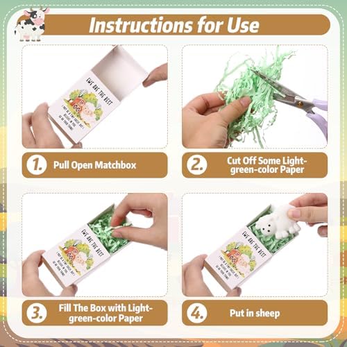 10 Sets Positive Gift Farm Animal Birthday Party Favors with Support Boxes