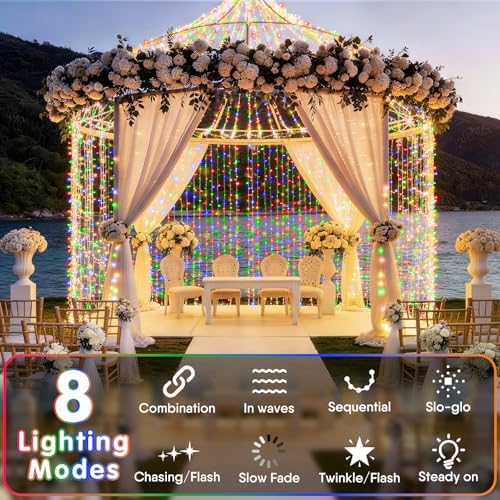 Hezbjiti Christmas String Lights Outdoor, 1000 LED 394ft 8 Lighting Modes Christmas Fairy Lights with Remote and Timer for Home, Birthday, Wedding, Party, Tree Decorations (1000 LED, Multicolor)