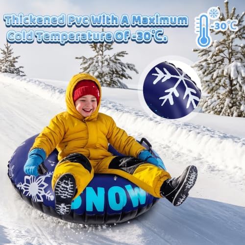 36 Inch Cold-Resistant Inflatable PVC Snow Tubes for Adults & Kids