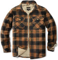 Men's Sherpa Cotton Flannel Shirt Jacket Plaid Button Coat Pocket