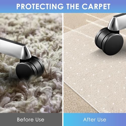 Vicwe Office Chair Mat for Carpeted Floors, 60"X48" Chair Mats with Studs