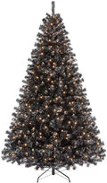 Yaheetech 7.5ft Pre-lit Christmas Tree with 550 Warm White Lights, Black