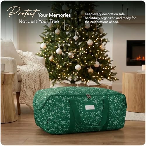 Covermates Christmas Tree Storage Bag, Fits 3 ft Trees, Green Snowflake