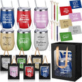 Patelai 30 Pcs 2026 Team Appreciation Gift Set for Team 12oz Stainless Steel Coffee Mug Christmas Cups with Lid and Straw Pens Card Gift Bags Set for Employees Party Supplies