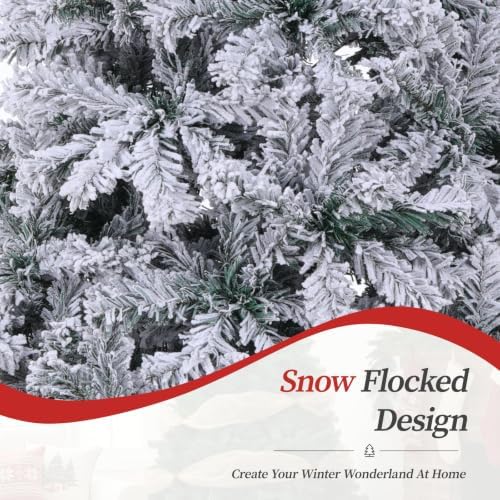 CASA CLAUSI 6ft Artificial Christmas Tree Unlit Pine Xmas Tree,FlockedGreen