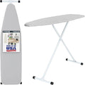 Full Size Ironing Board with Cover & Pad – USA-Made with Enhanced Grip Feet for Extra Stability – Adjustable Steel T-Legs 35" H – Perforated Top – Durable Iron Board for Home, Laundry Room, Space Gray