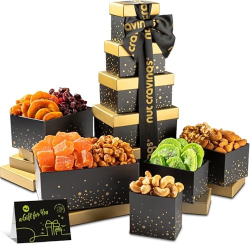 NUT CRAVINGS - Dried Fruit & Mixed Nuts Gift Basket (8 Assortments)